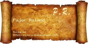 Pajor Roland névjegykártya
