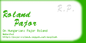 roland pajor business card